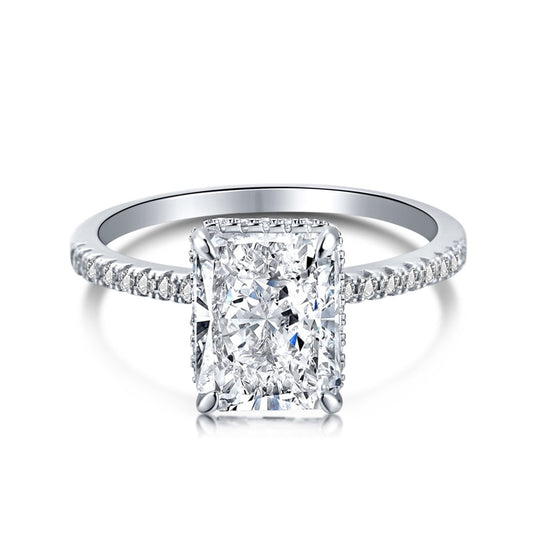 Alaia 4CT Radiant Cut Sterling Silver Ring